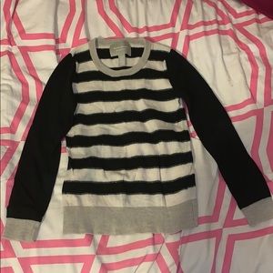 Banana Republic Striped Sweater Black & Tan Small